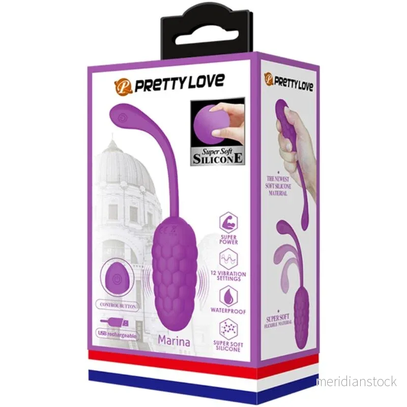 PRETTY LOVE - VIBRATING EGG WITH PURPLE RECHARGEABLE MARINE TEXTURE - Bild 3