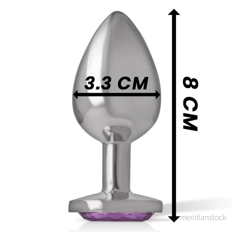 INTENSE - ALUMINUM METAL ANAL PLUG WITH VIOLET CRYSTAL SIZE M - Bild 2