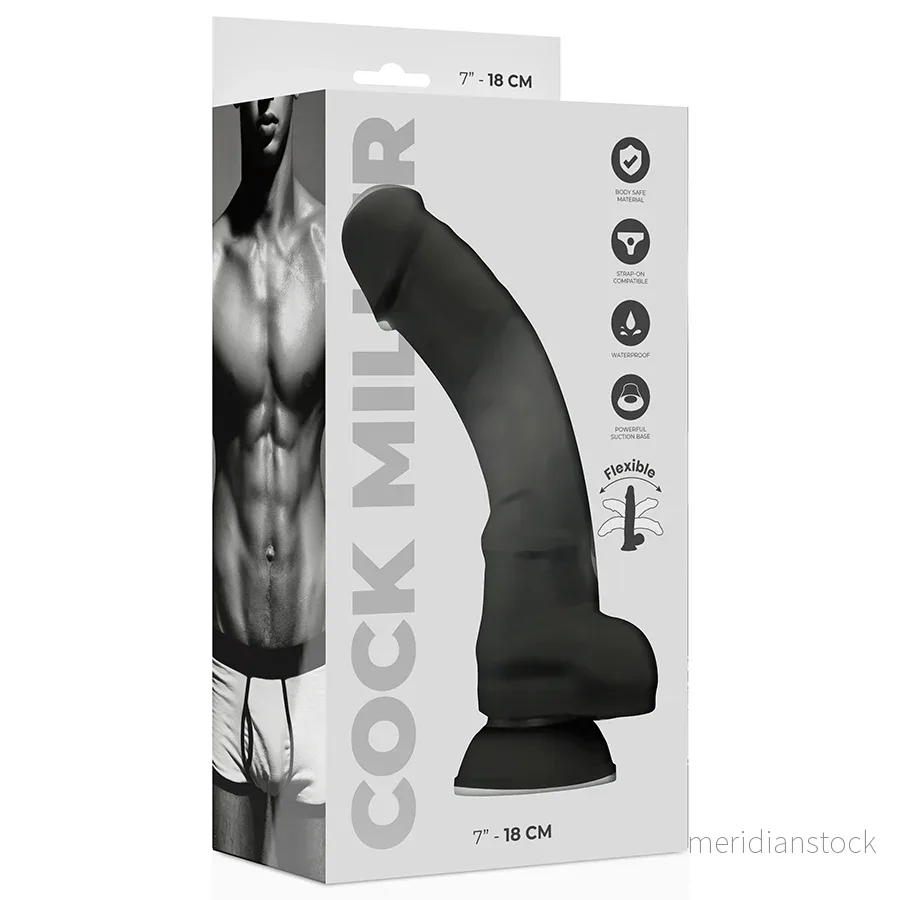 COCK MILLER - DILDO REALISTIC SILICONE DENSITY ARTICULABLE BLACK 18 CM - Bild 2