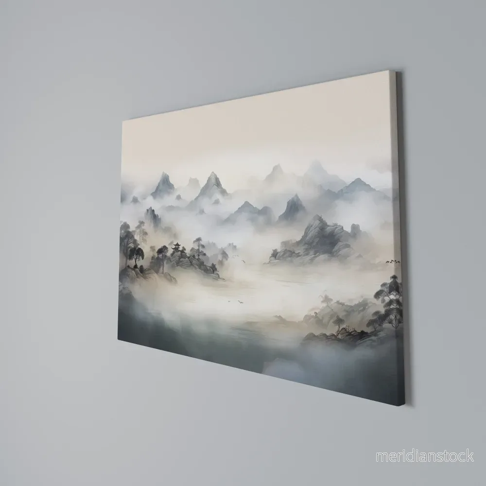 HIDDEN TEMPLE MIST Horizontal Canvas Print - Bild 3