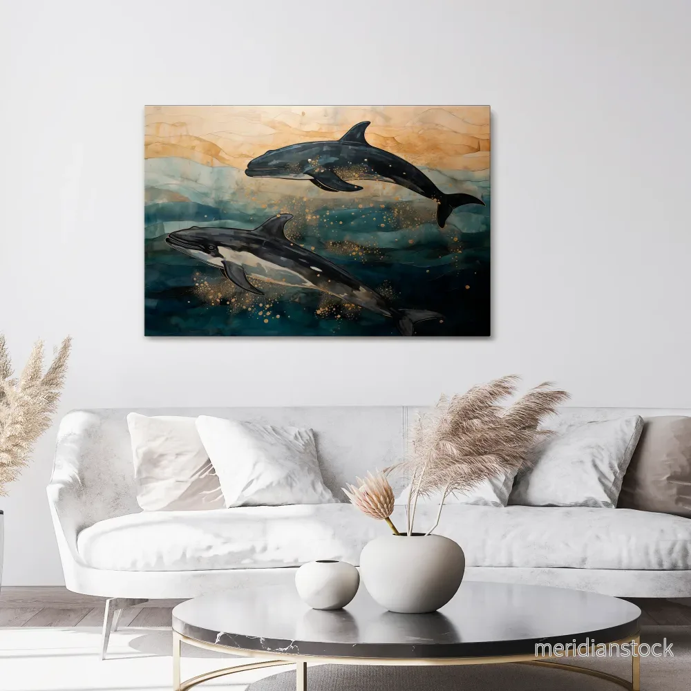 GOLDEN WAVES Horizontal Canvas Print - Bild 2