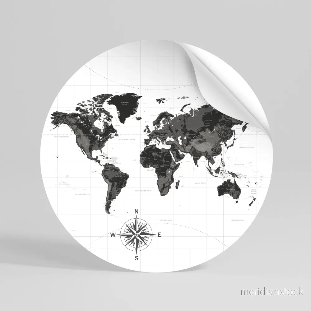 GLOBAL SHADOWS Rund väggdekal