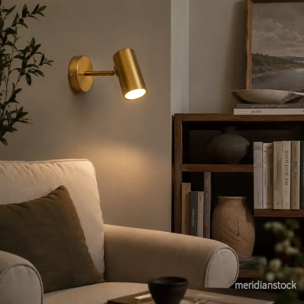 Vägglampa LED justerbar – svängarm i matt svart eller guld, nordisk design - Bild 3