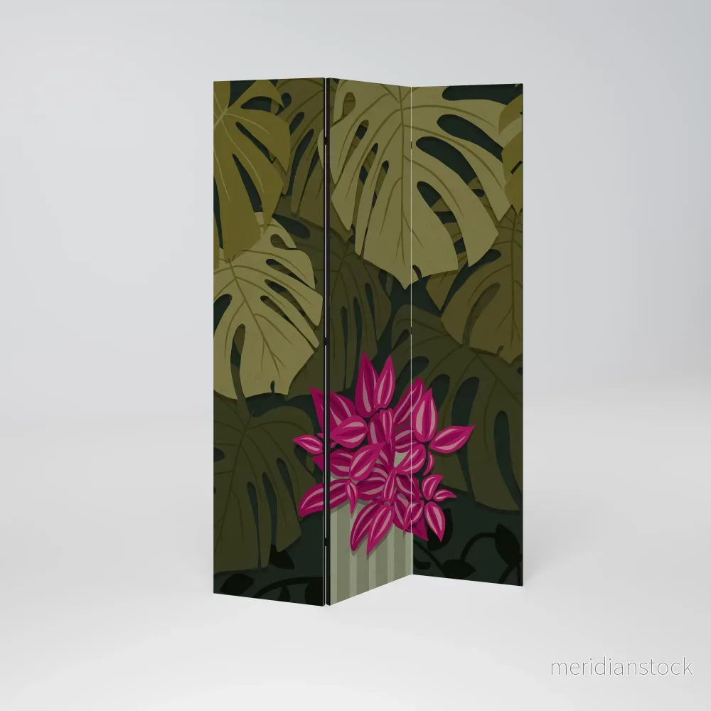TROPICAL BEAUTY Dekorativ rumsavdelare – 3 paneler - Bild 2