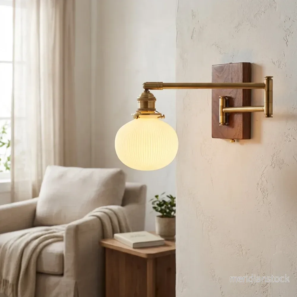 Justerbar vägglampa med svängarm – Brillora