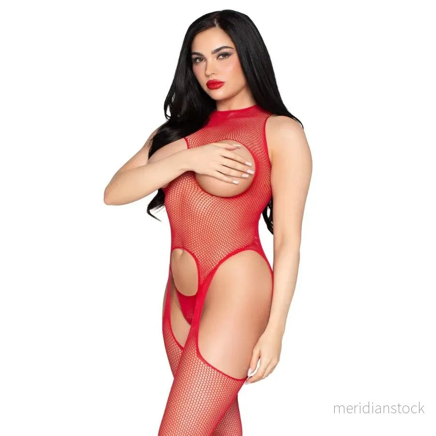 LEG AVENUE - 89374 CUPLESS BODYSTOCKING AND PANTY RED - ONE SIZE - Bild 3