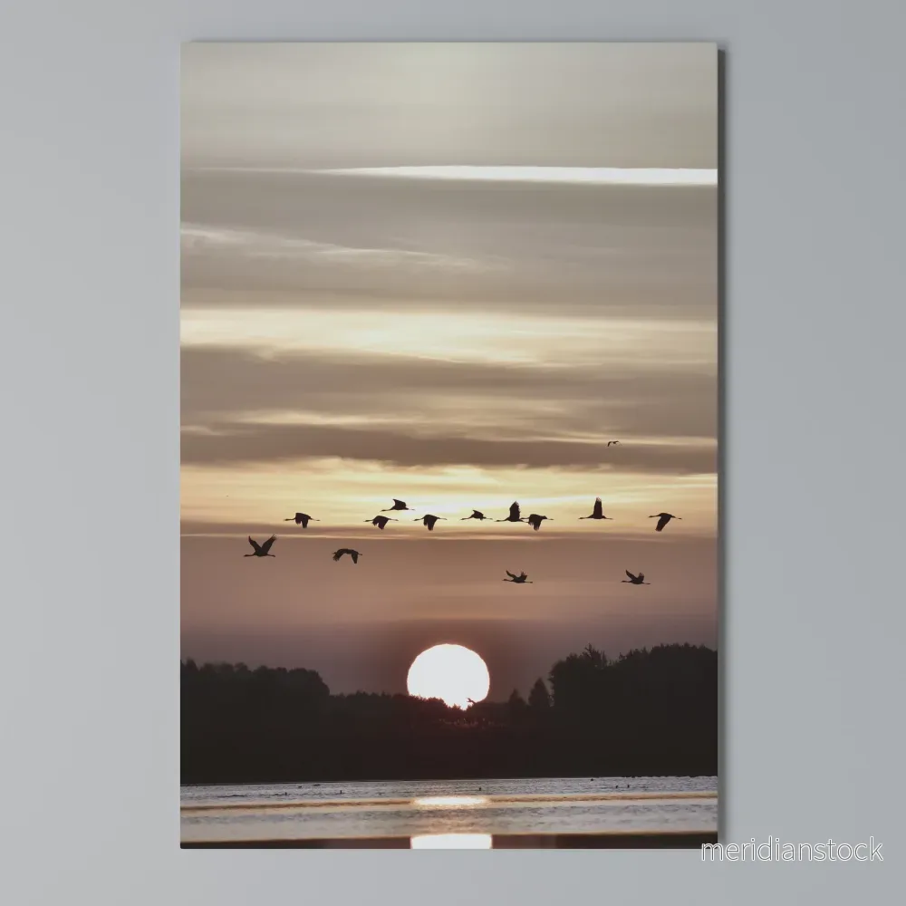 SUNSET FLIGHT SYMPHONY Vertical Canvas Print - Bild 3