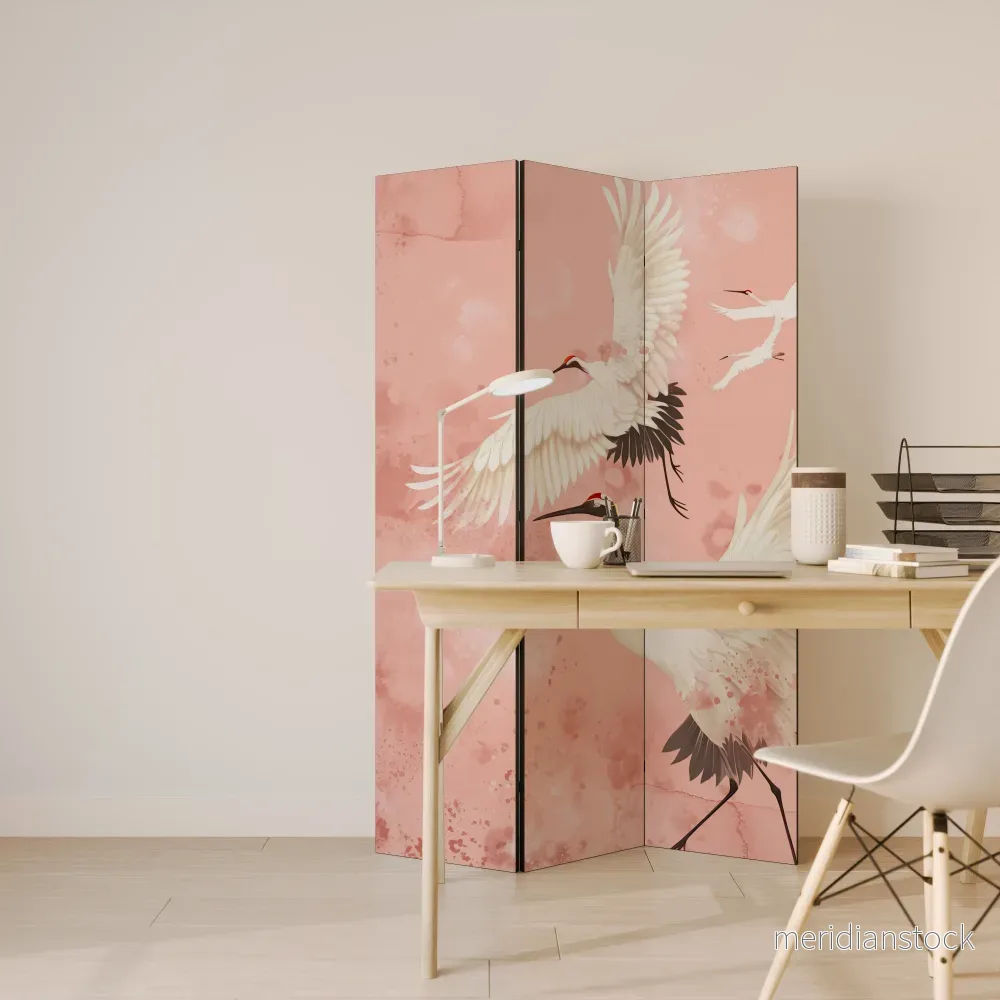 CRANE DANCE Dekorativ rumsavdelare – 3 paneler - Bild 3