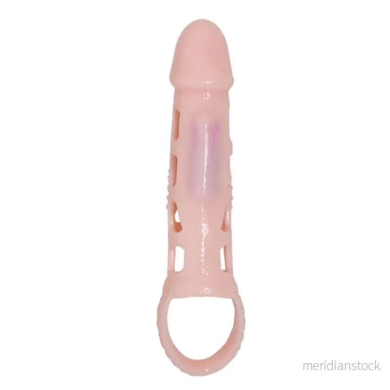 BAILE - PENIS EXTENDER COVER WITH VIBRATION AND NATURAL STRAP 13.5 CM - Bild 2