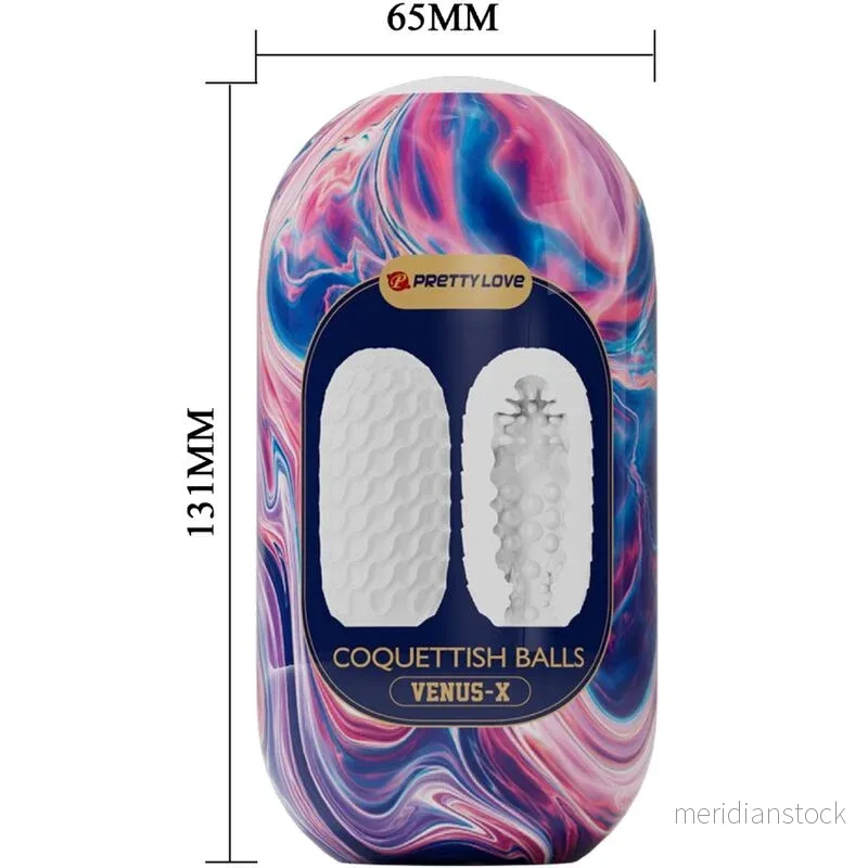 PRETTY LOVE - COQUETTISH BALLS SILICONE MALE MASTURBATOR WHITE - Bild 2