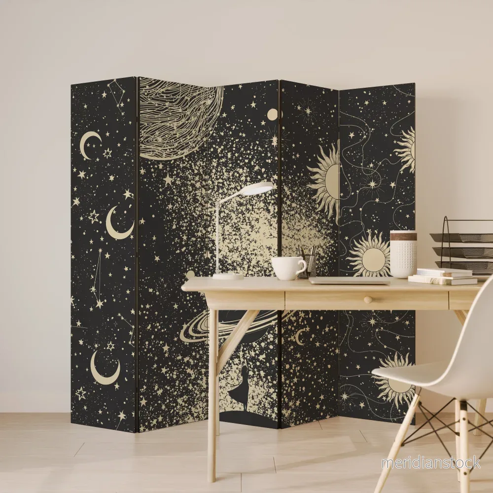 BRILLIANT UNIVERSE Dekorativ rumsavdelare – 5 paneler - Bild 3