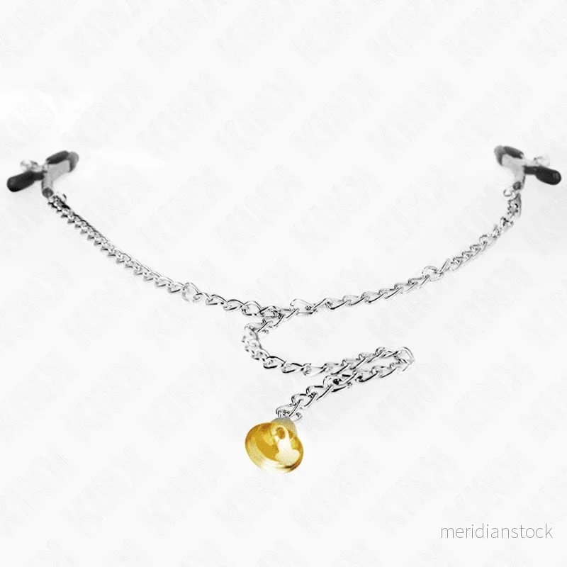 KINK - CHAIN NIPPLE CLAMPS WITH HORN PENDANT 30 CM