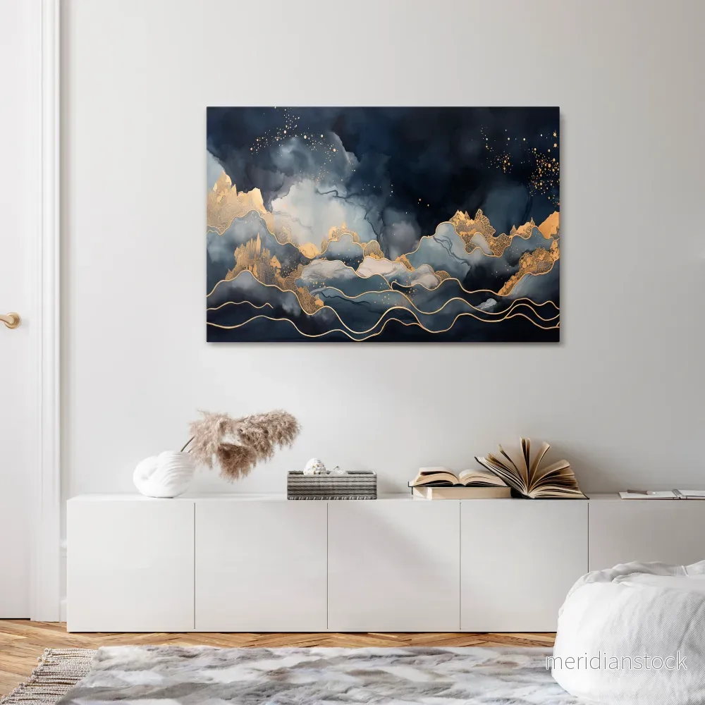 GOLDEN PEAK OF BLUE Horizontal Canvas Print GOLDEN PEAK OF BLUE Horizontal Canvas Print