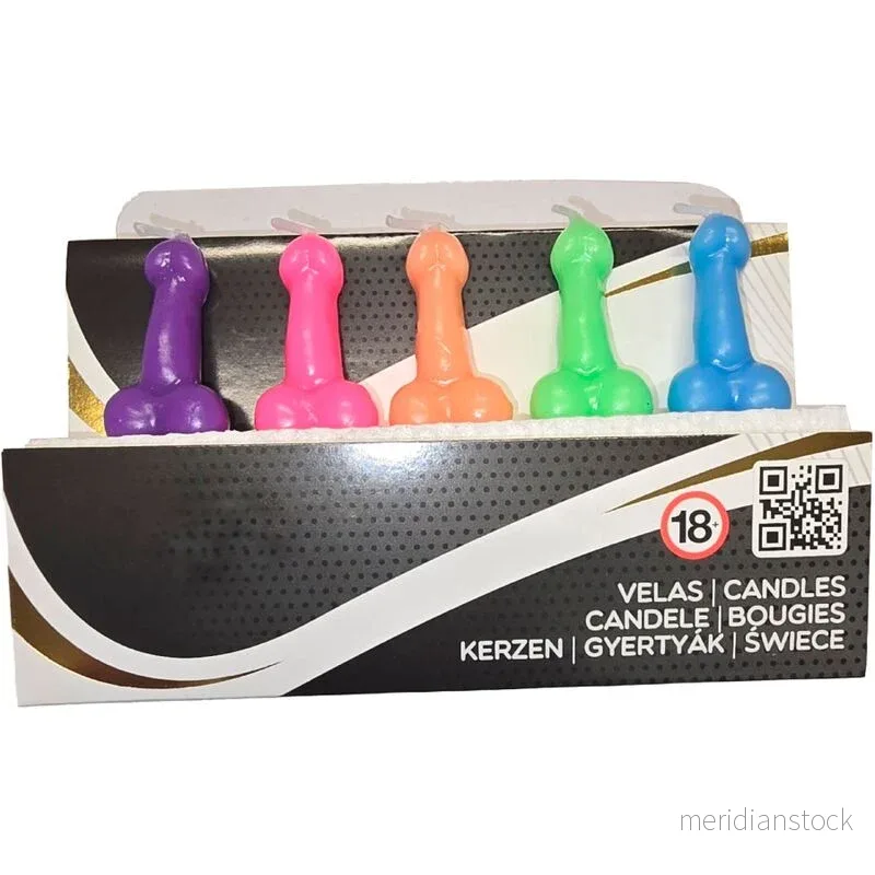 DIABLO PICANTE - BOX OF 5 PENIS-SHAPED CANDLES IN DIFFERENT COLORS - Bild 2
