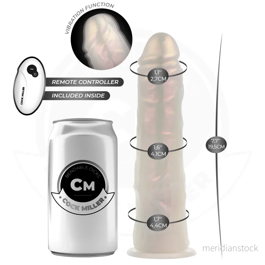 COCK MILLER - DILDO WITH SUCTION CUP, LIGHTS AND VIBRATION WITH REMOTE CONTROL WHITE 19.5 CM - Bild 2