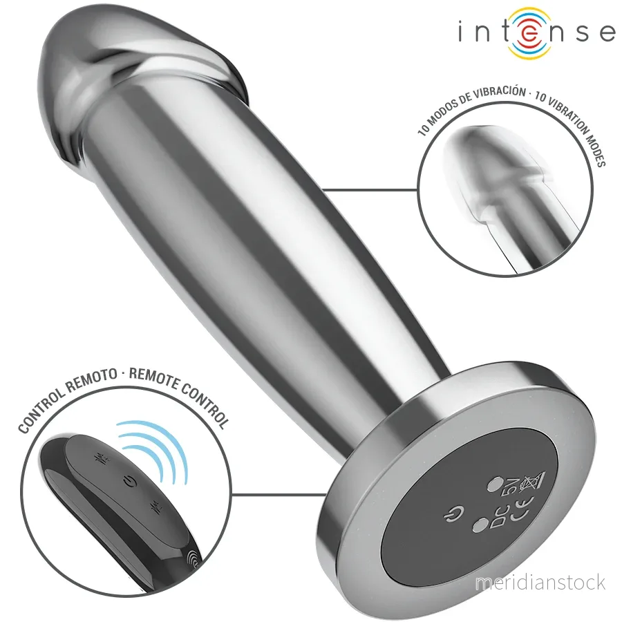 INTENSE - ANAL PLUG 10 VIBRATIONS METAL DILDO WITH REMOTE CONTROL M - Bild 2