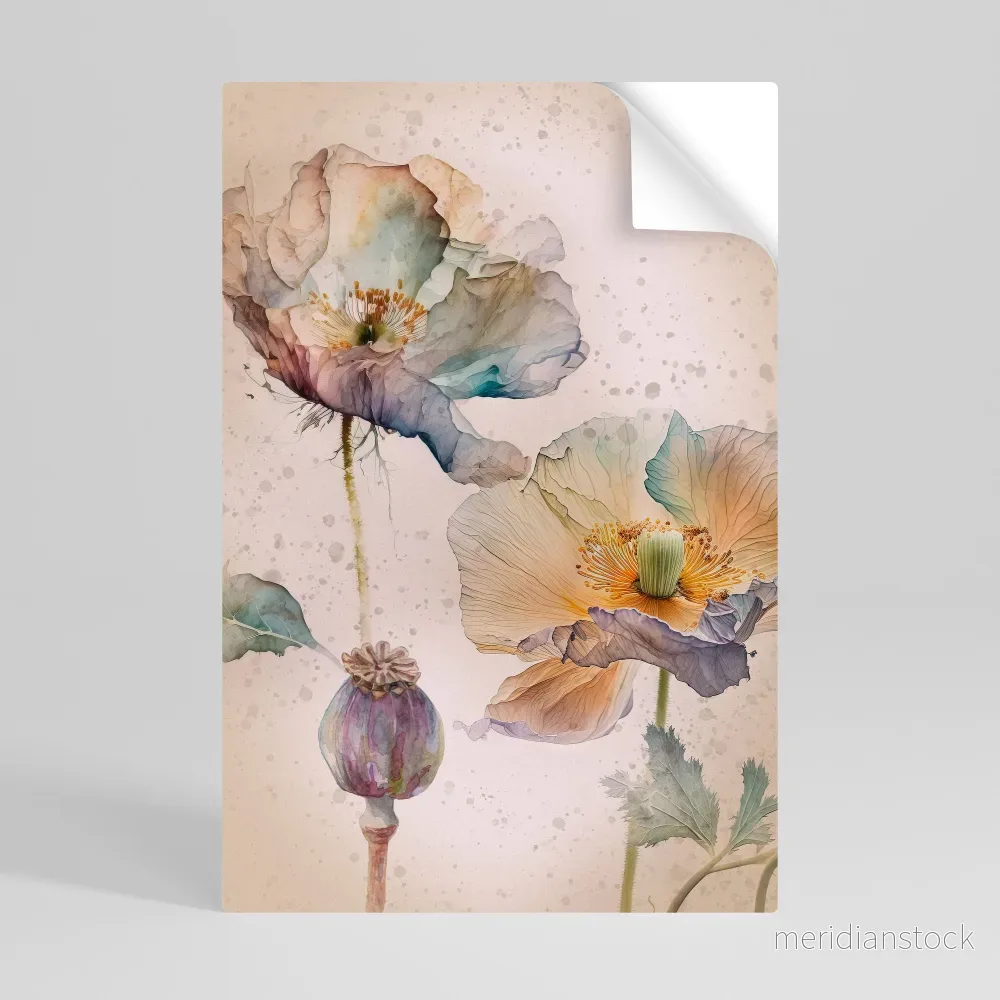 SOFTEN POPPY Självhäftande Vertikal Poster - Bild 3
