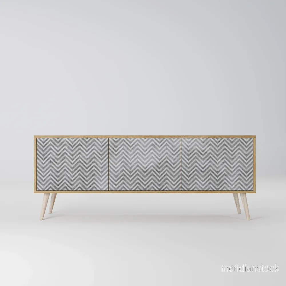 CONCRETE ZIG ZAG TV-bänk med 3 dörrar - Bild 2