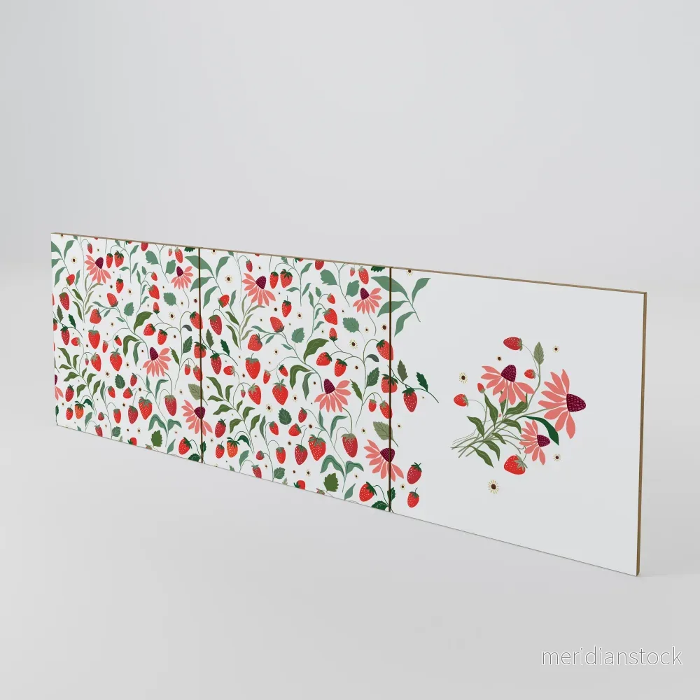 FLOWERS AND STRAWBERRIES Luckset med 3 dörrar till sideboard FLOWERS AND STRAWBERRIES Luckset med 3 dörrar till sideboard