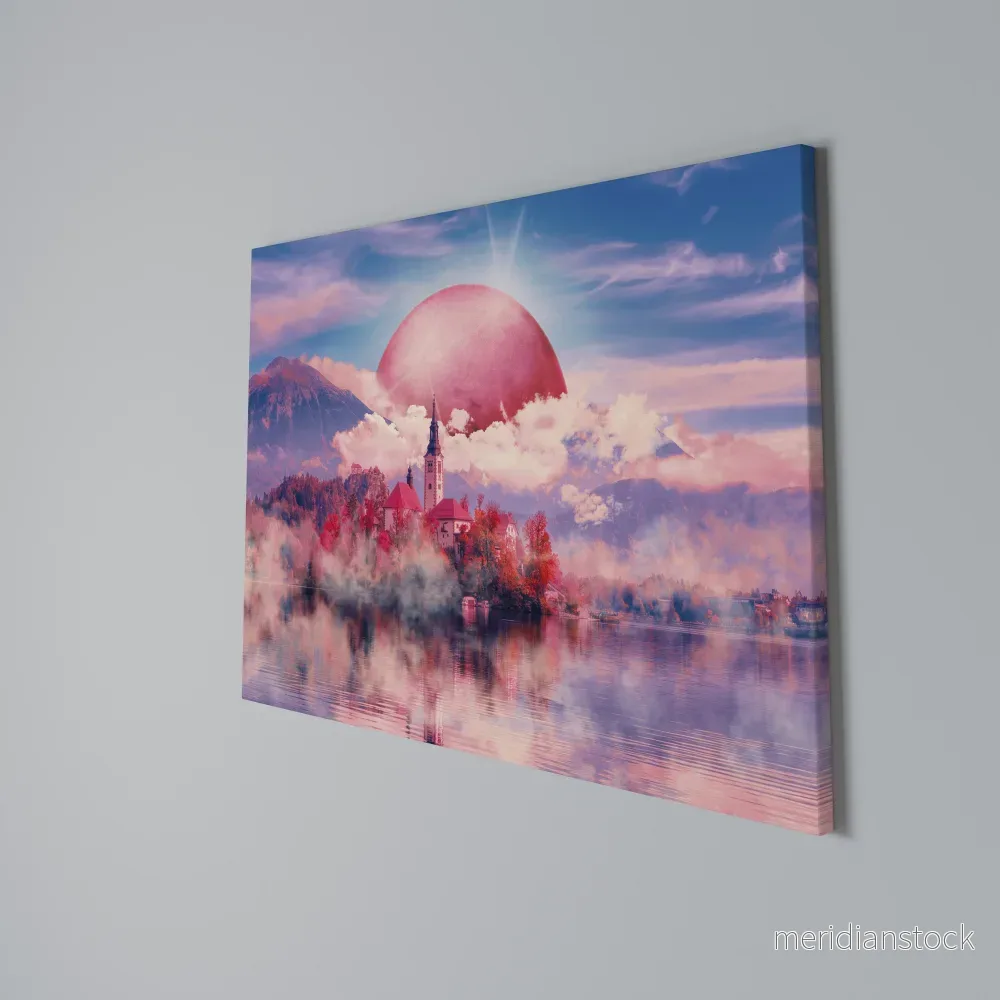 MARS OVER THE BLED LAKE Horizontal Canvas Print - Bild 3