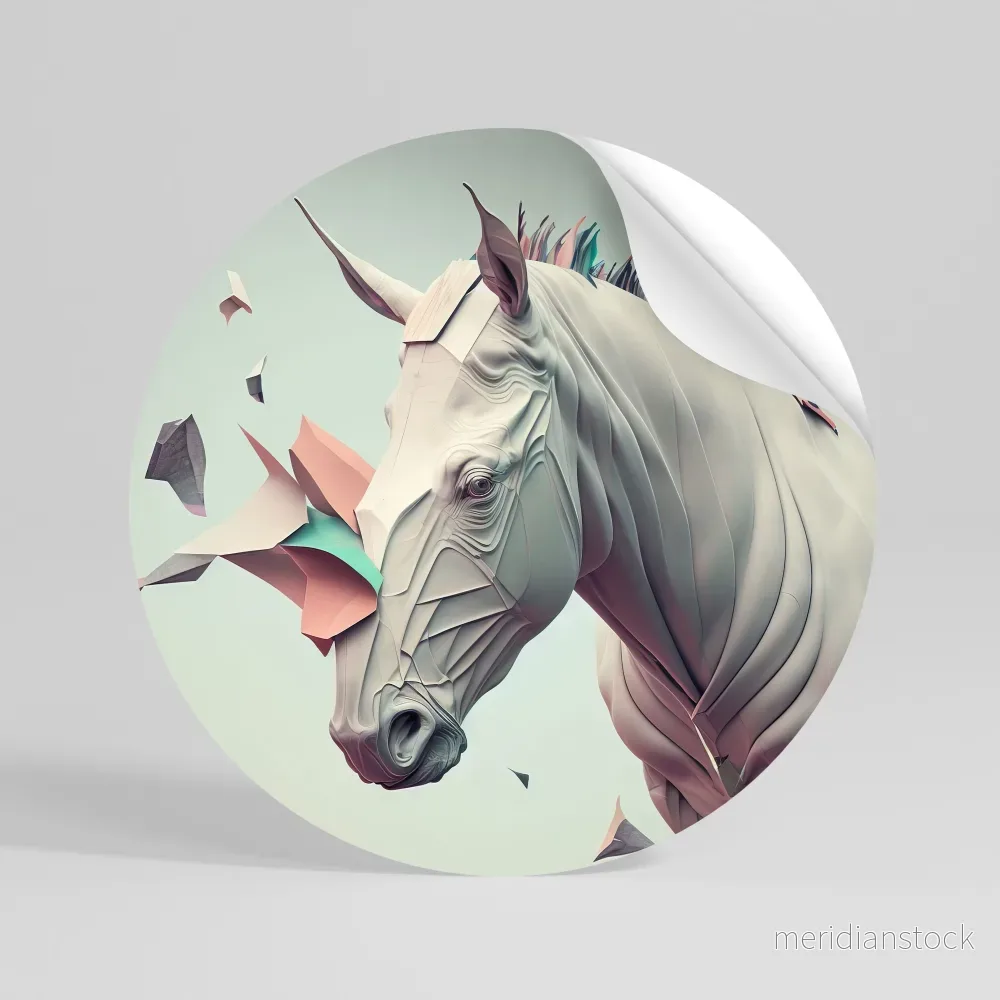 FUTURISTIC HORSE Rund väggdekal - Bild 3