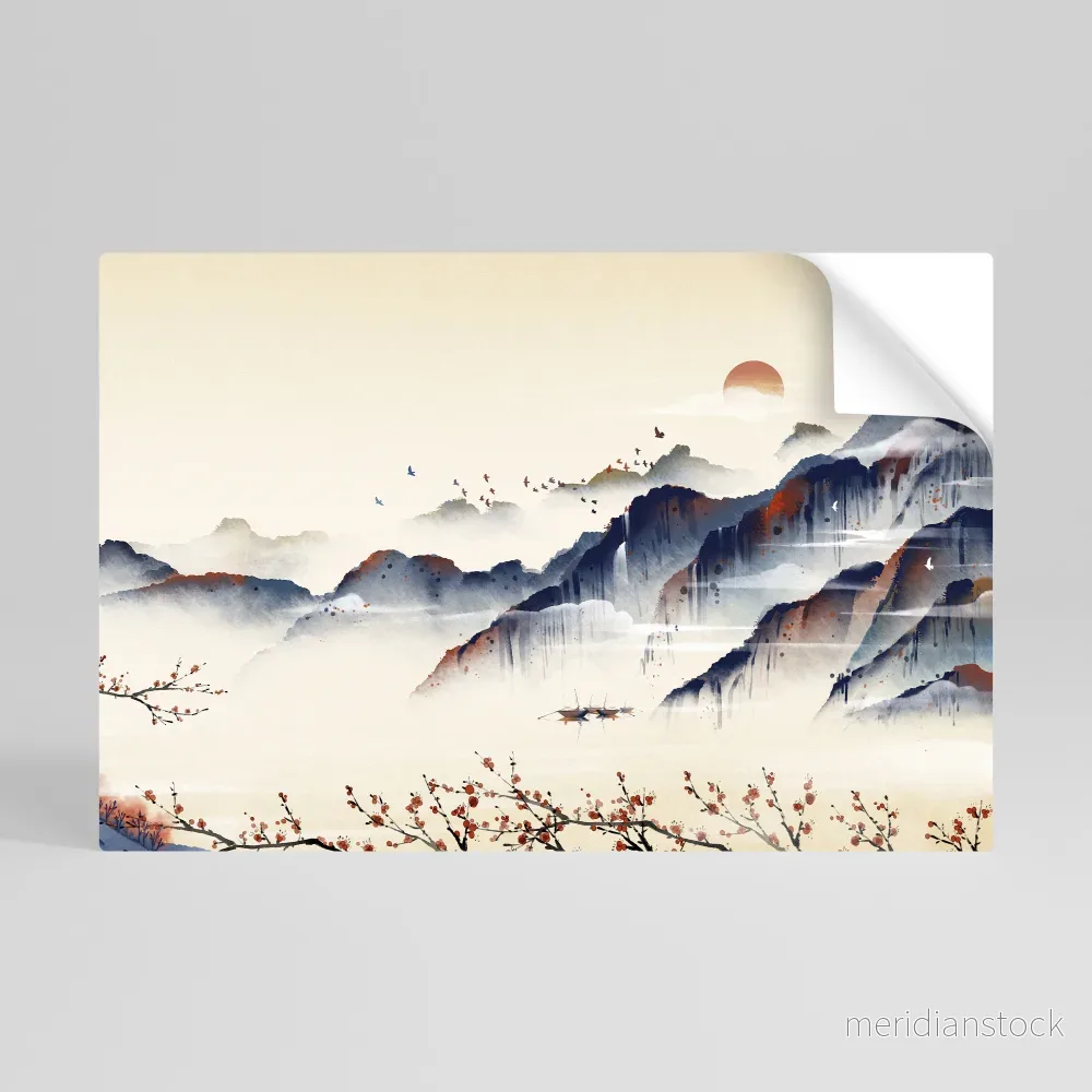 JAPANESE LANDSCAPE Självhäftande Horisontell Poster JAPANESE LANDSCAPE Självhäftande Horisontell Poster