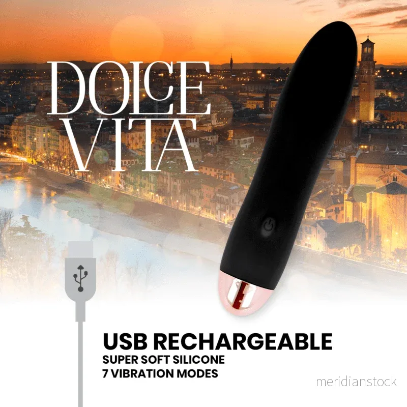 DOLCE VITA - RECHARGEABLE VIBRATOR FOUR BLACK 7 SPEEDS - Bild 2