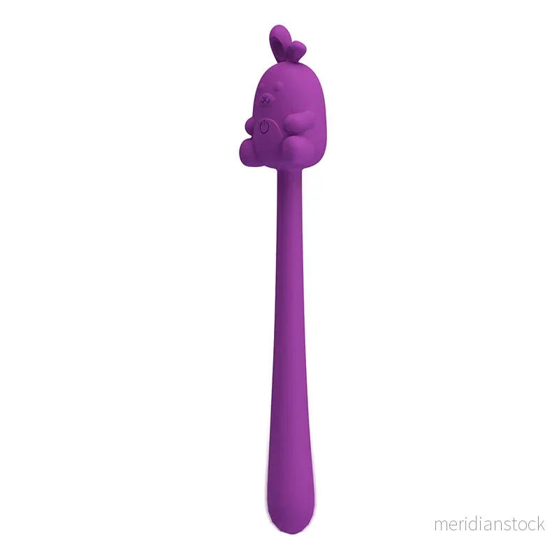 PRETTY LOVE - CUTE BUNNY FLIRTING STICK FLEXIBLE VIBRATOR USB RECHARGEABLE PURPLE - Bild 3