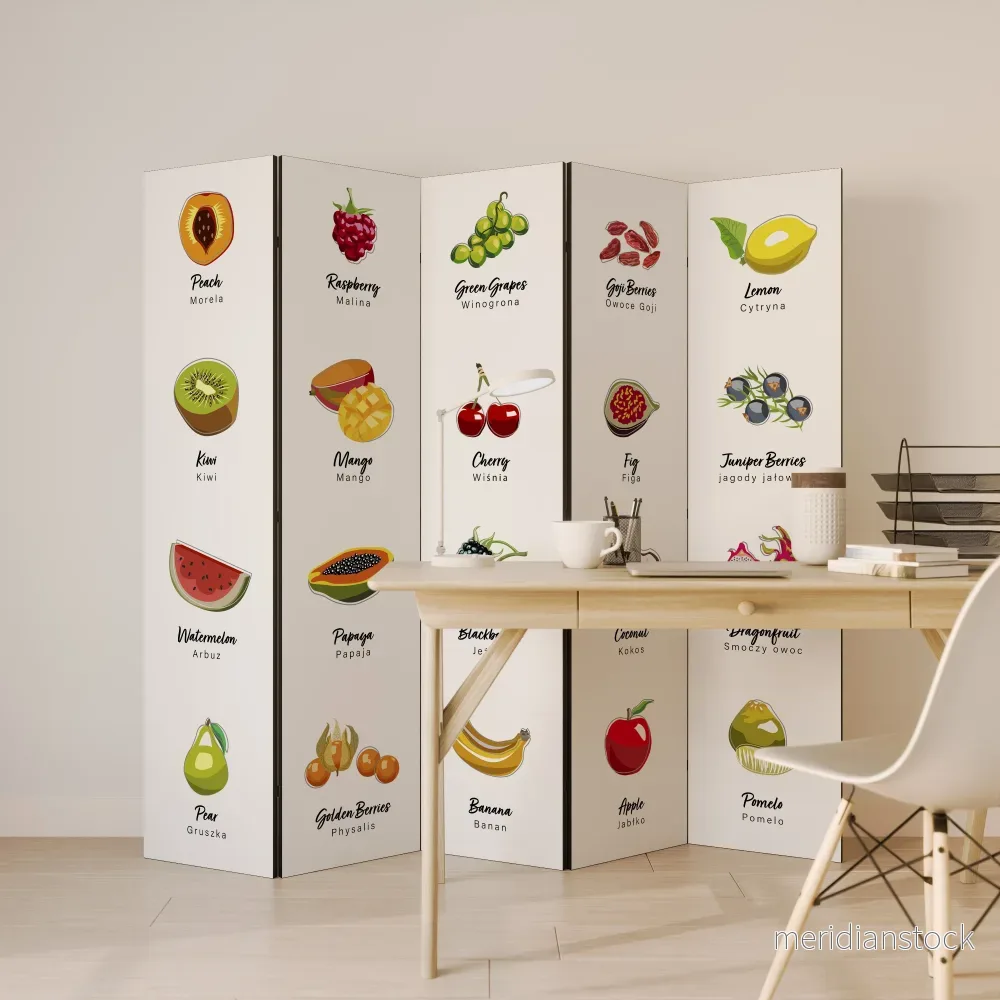 FRUIT LESSON Dekorativ rumsavdelare – 5 paneler - Bild 3