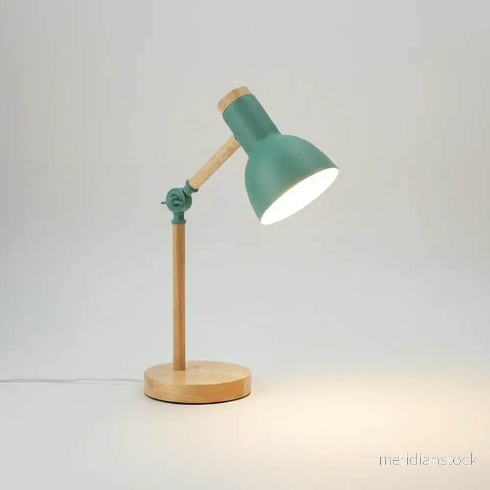 Skandinavisk bordlampa i trä och metall - Lumibrook - Bild 2
