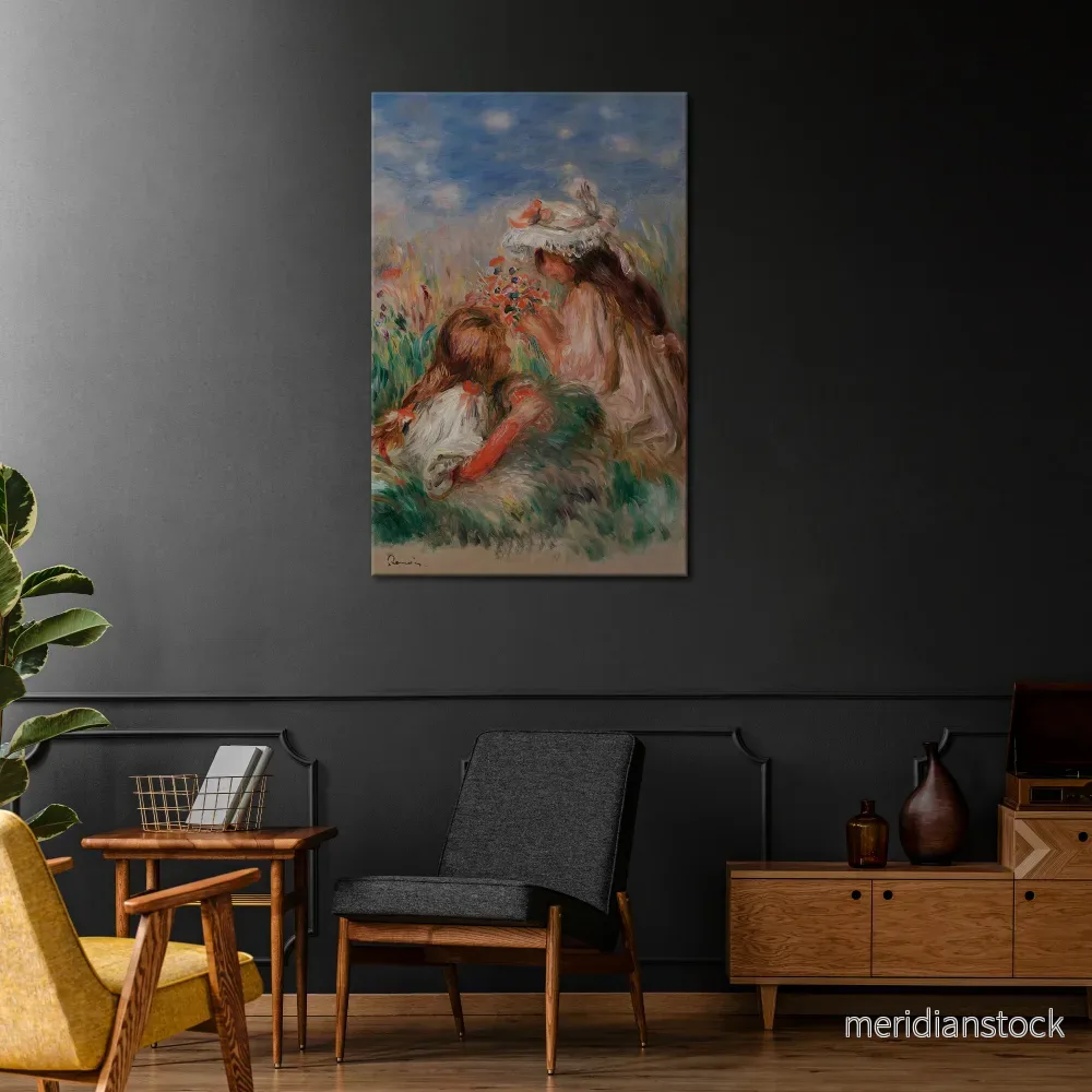 GIRLS IN THE GRASS Vertical Canvas Print - Bild 2
