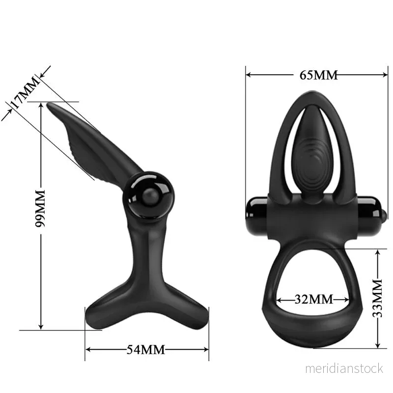 PRETTY LOVE - VIBRATING RING 10 VIBRATIONS BLACK SILICONE - Bild 2