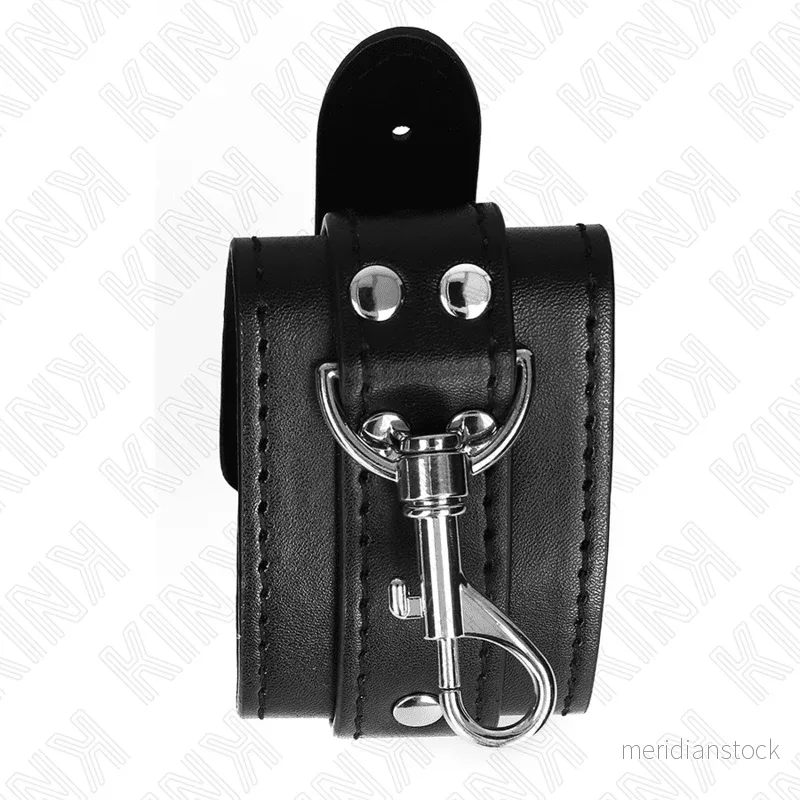 KINK - LOCKABLE DUNGEON WRIST RESTRAINTS BLACK ADJUSTABLE 21-28 CM X 5.5 CM - Bild 2