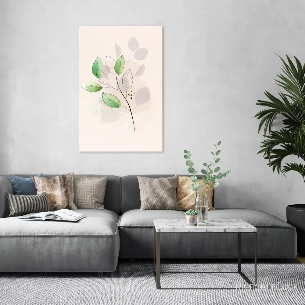 SERENE LEAF SONG Vertical Canvas Print - Bild 2