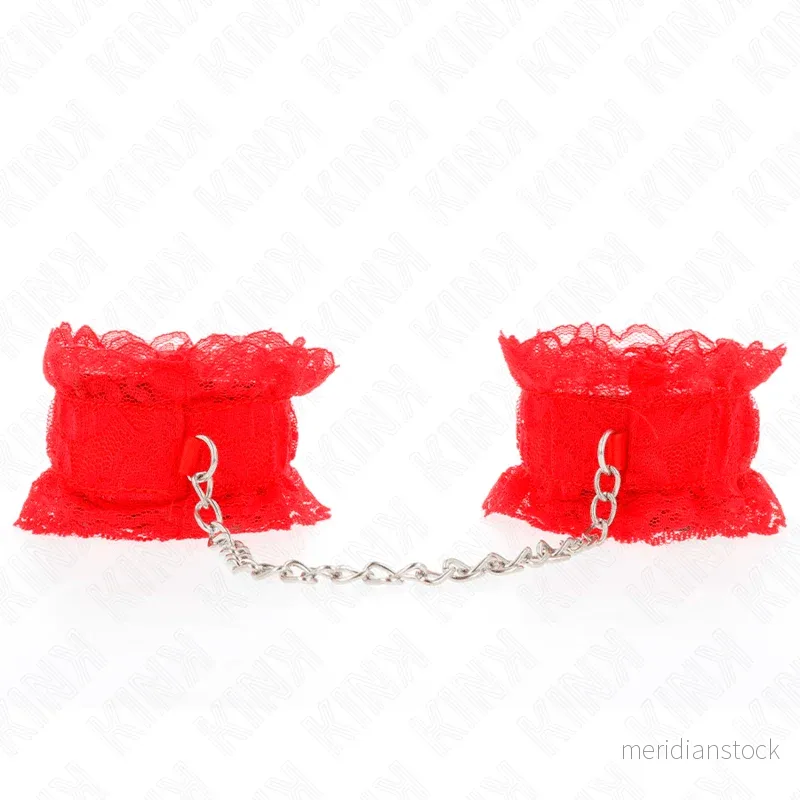 KINK - LACE ELASTIC WRIST RESTRAINTS RED