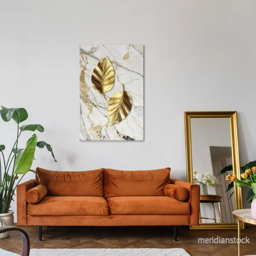 MARBLE MEETS NATURE Vertical Canvas Print - Bild 2