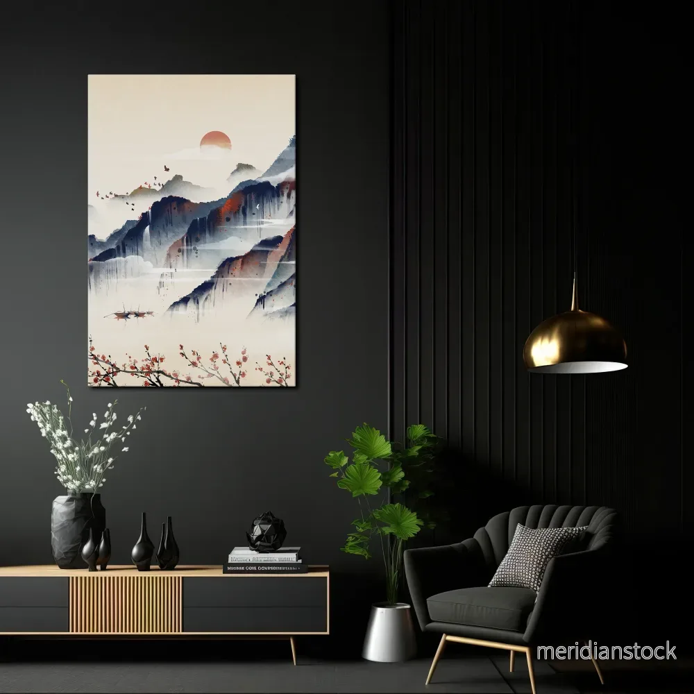 JAPANESE LANDSCAPE Vertical Canvas Print