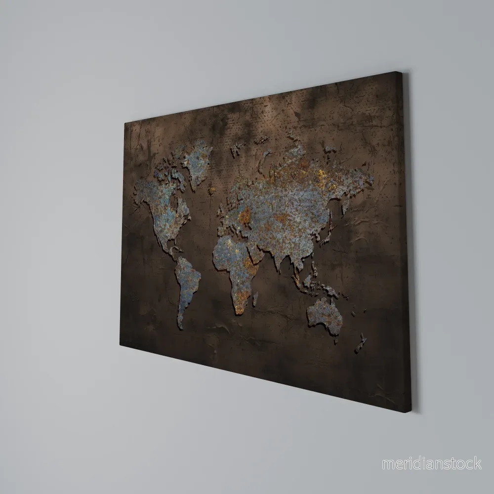 METALLIC MAP OF MEMORIES Horizontal Canvas Print - Bild 3