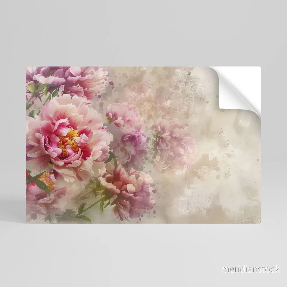 PEONY WHISPER Självhäftande Horisontell Poster PEONY WHISPER Självhäftande Horisontell Poster