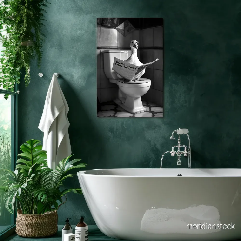 DUCKS IN THE CITY Vertical Canvas Print
