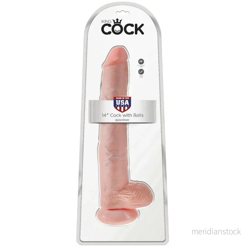 KING COCK - DILDO WITH BALLS 35.6 CM FLESH - Bild 3
