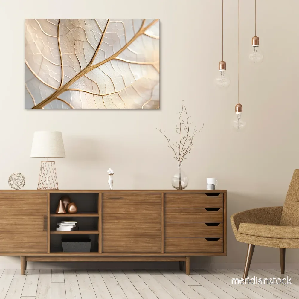 GOLDEN LEAF WHISPERS Horizontal Canvas Print
