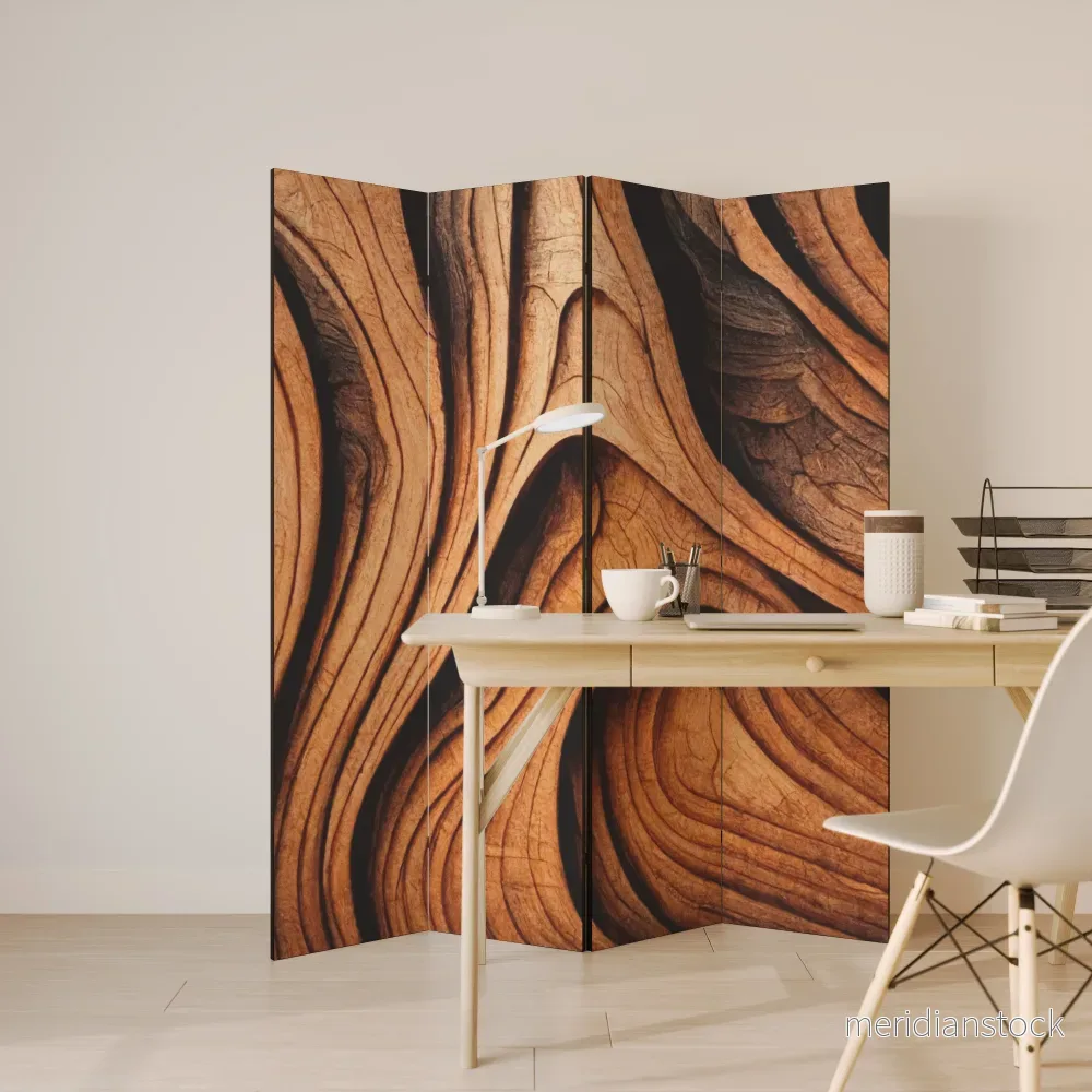 WOODEN WAVES UNFOLDED Rumsavdelare 4 paneler - Bild 3