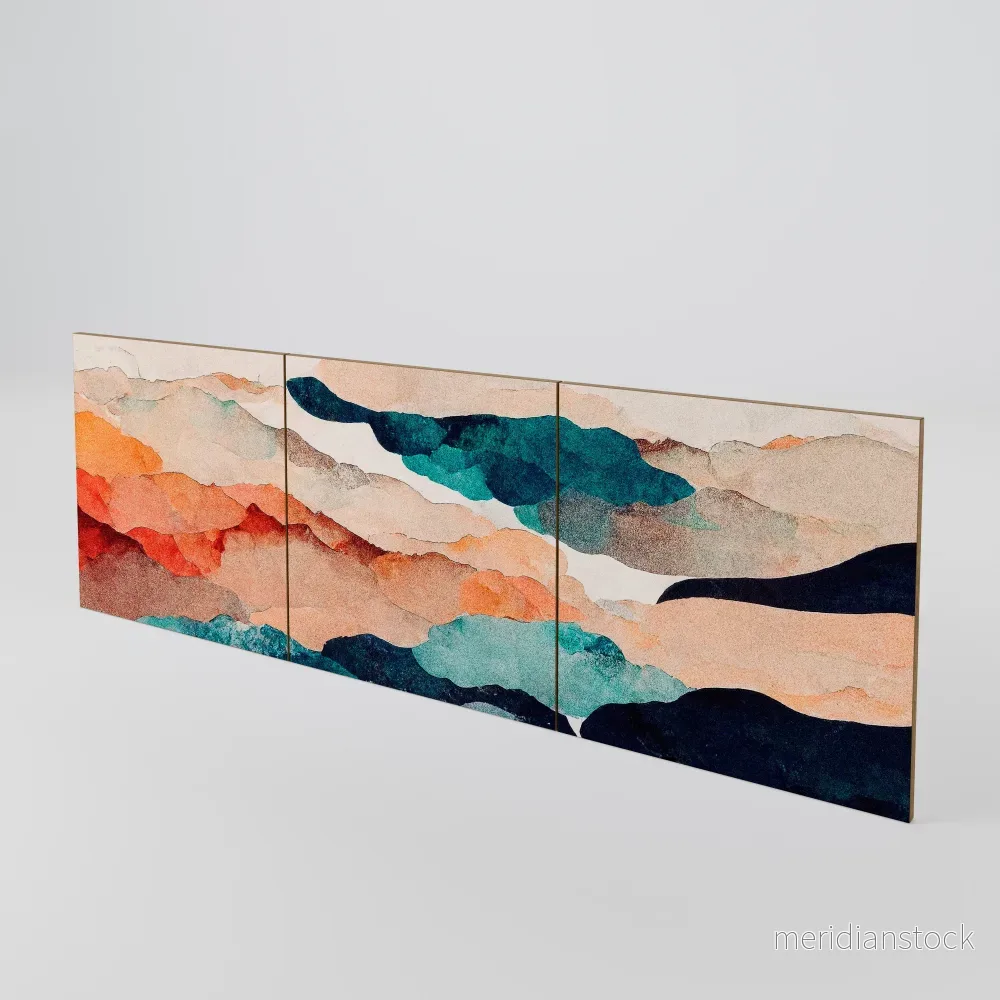 ABSTRACT LANDSCAPE Luckset med 3 dörrar till sideboard