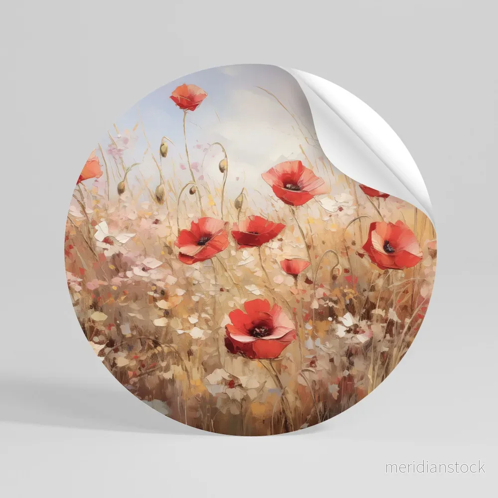 POPPY DREAMSCAPE Rund väggdekal - Bild 3