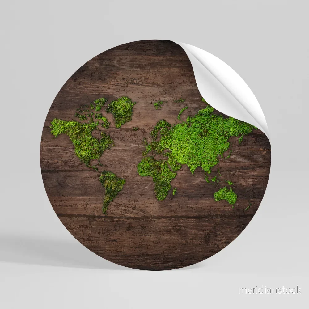 GREEN EARTH VISION Rund väggdekal