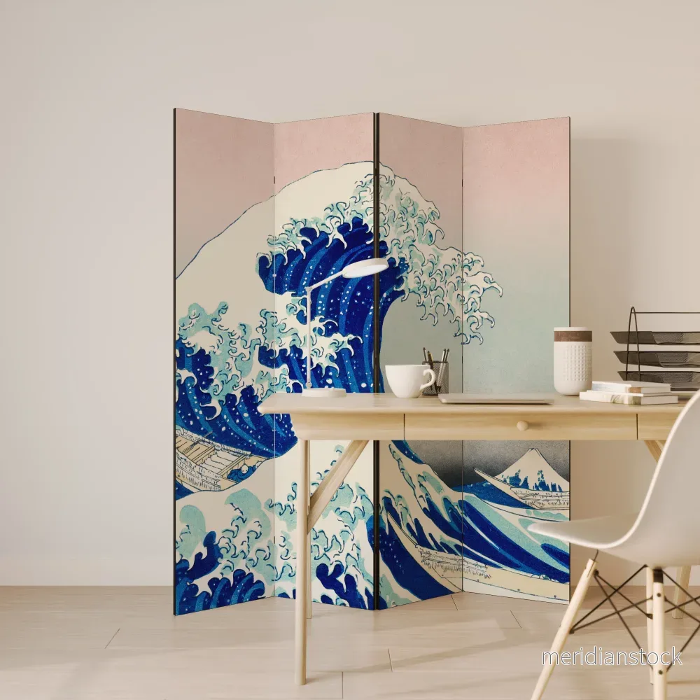 THE GREAT WAVE Rumsavdelare 4 paneler - Bild 3