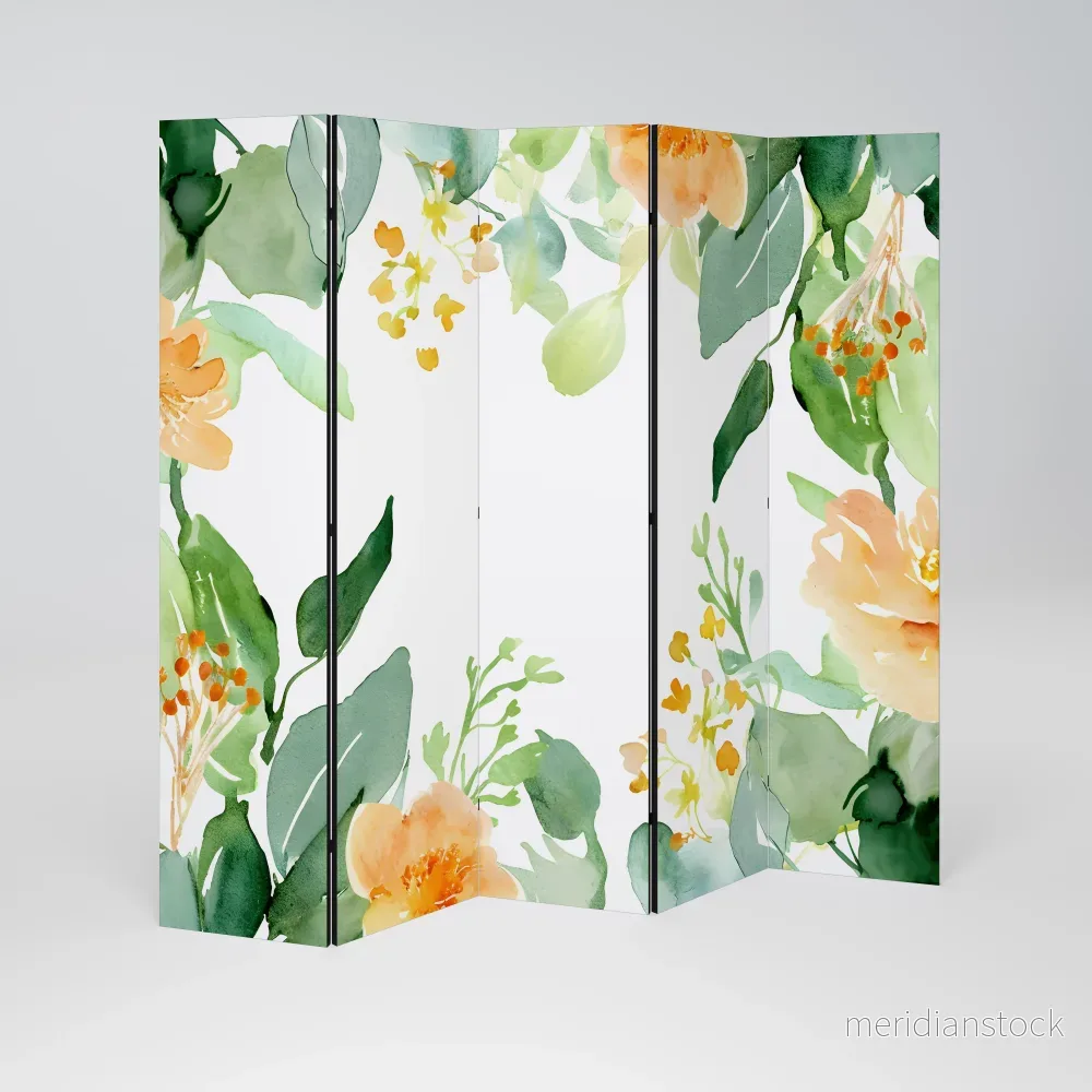 FLORAL SERENITY SPLIT Dekorativ rumsavdelare – 5 paneler