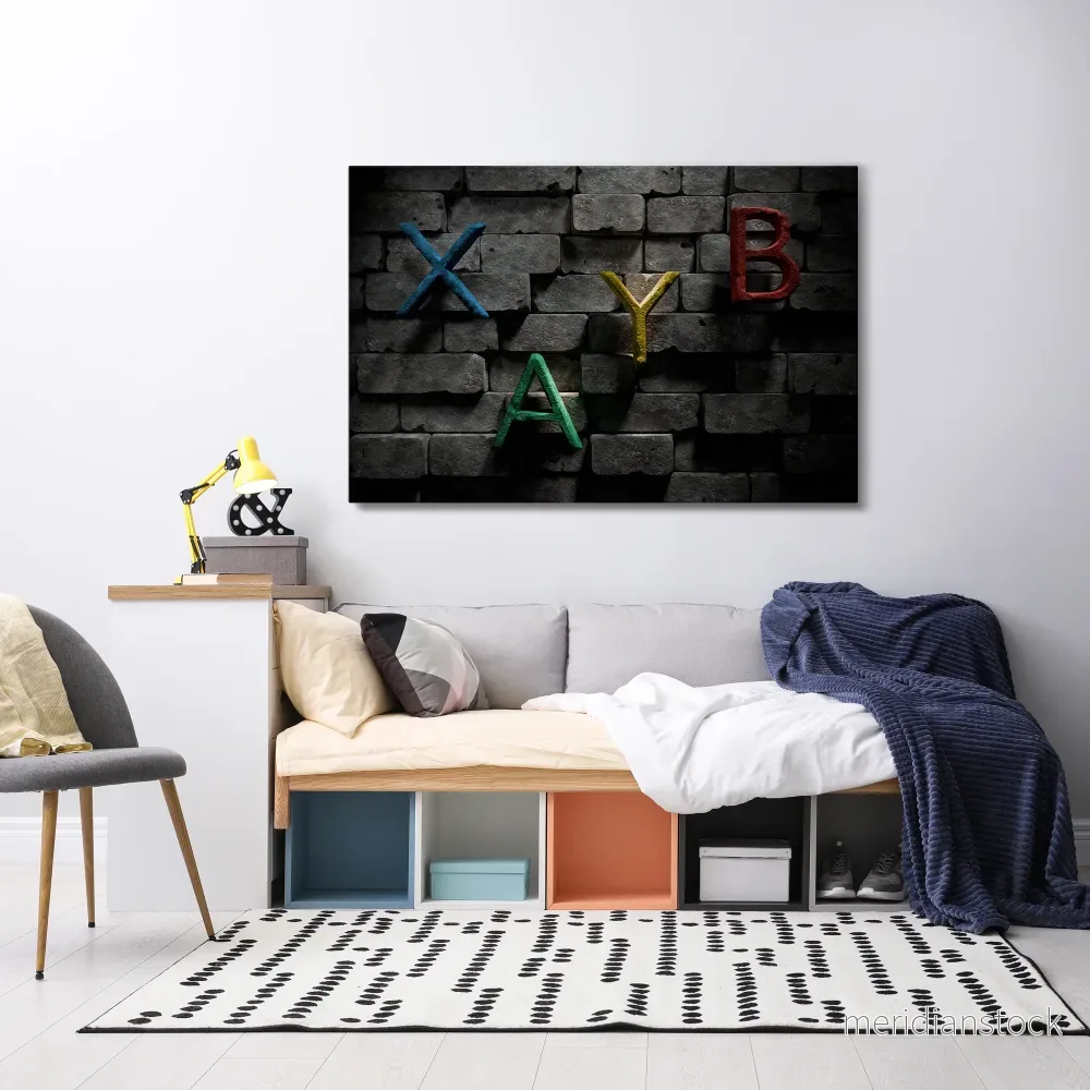 GAMER BRICK LETTERS Horizontal Canvas Print - Bild 2