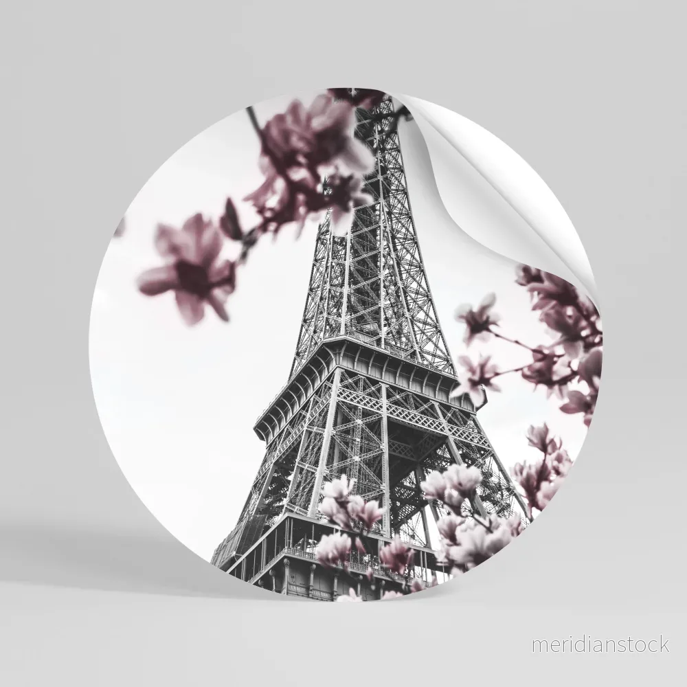 EIFFEL IN BLOOM Rund väggdekal EIFFEL IN BLOOM Rund väggdekal